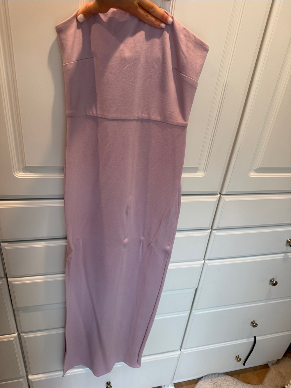 NBD Lilac Strapless Bodycon Midi Dress
